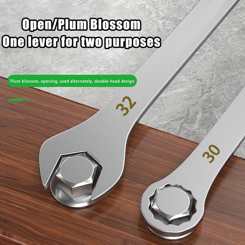3mm Ultra-thin Wrench Large Open-end Wrench Plum Dual-purpose Wrench Wholesale 4-32mm Cross-border Thin Section Dual-purpose