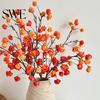 Realistic Artificial Flowers Chinese Lantern Stems Orange Fake Koelreuteria Branch 31.5 Inch Plant Tall Faux Silk for Vase Farmhouse Kitchen