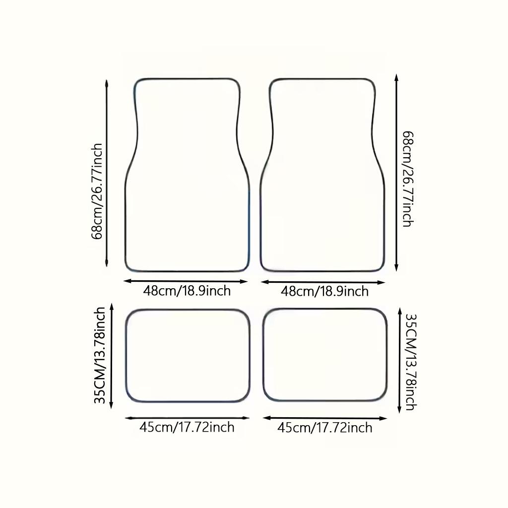 2D Flat Printing, 4pcs Car Floor Mats Retro Forest Cartoon Owl Car Mats Vibrant Dreamy 3D Cute Pet Print Car Foot Mats Universal