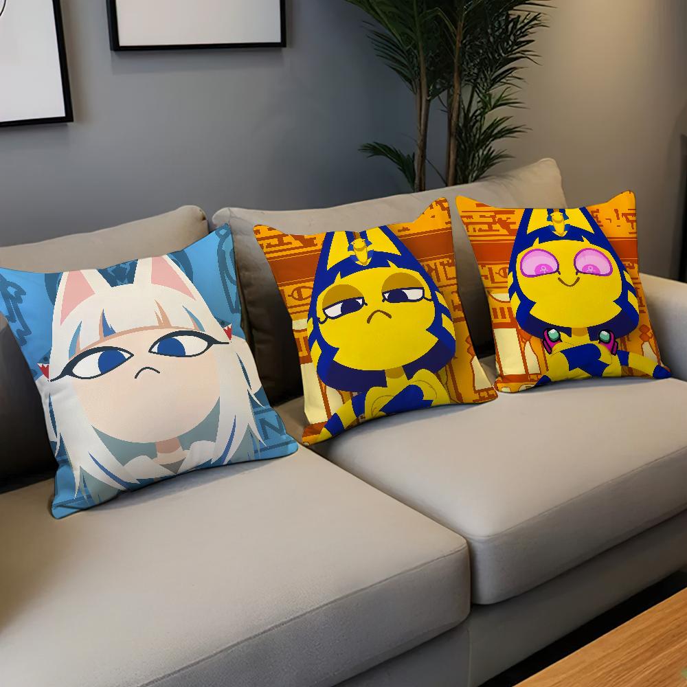 Zone Comfortable Soft Pillow C-Crossing Case Animal for Sofa Living Ankha Room Home Office Decor Protective Covers GAME S-snooty