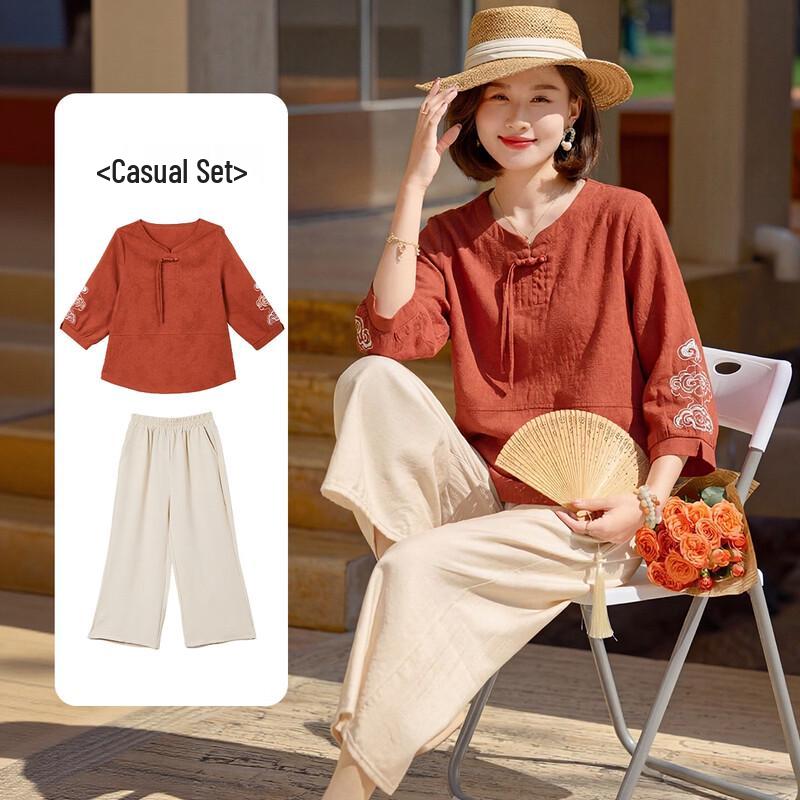 Baolianduo Women s Summer Elegant Two-Piece Set XL