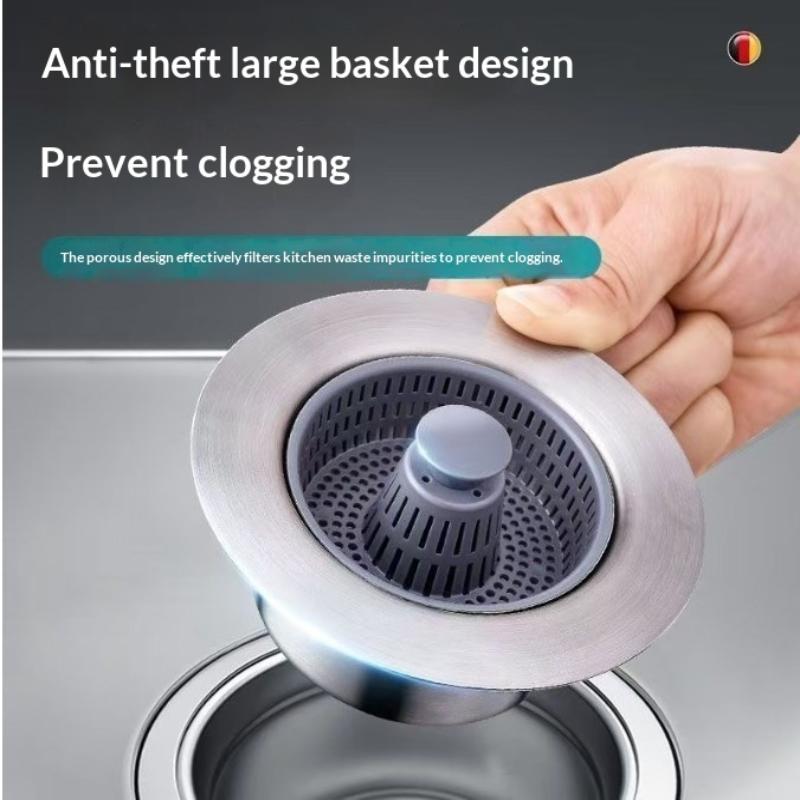 1 ks filtr do dřezu s odrazným jádrem - prevence zápachu a úniků, filtr do odpadu pro myčku nádobí, protizamačkávací sítko