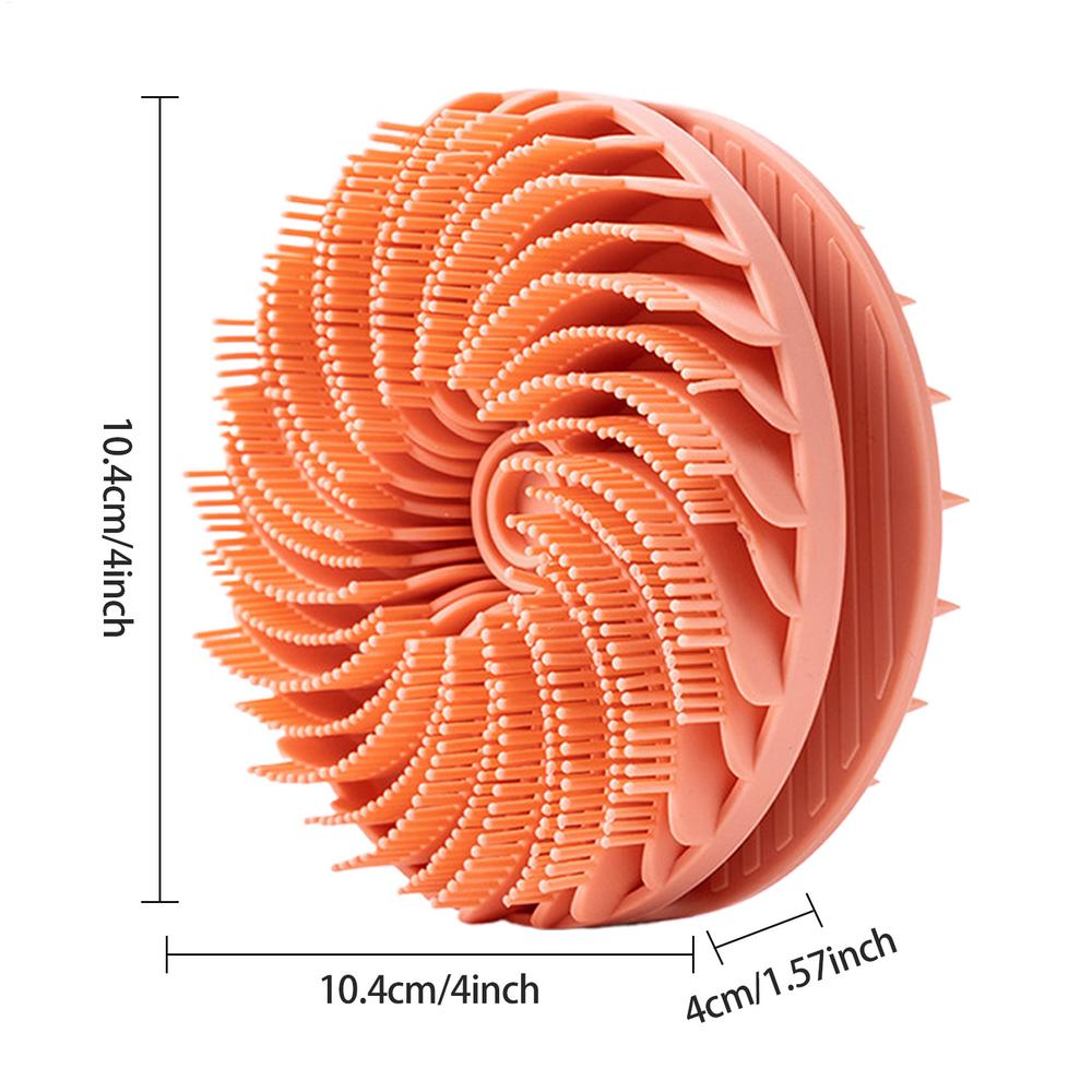 Silicone Bath Scrubber For Body Silicone Loofah Brush 2-in-1 Innovative Rotating Bath Brush Hygienic Shower Loofah Sponge красный