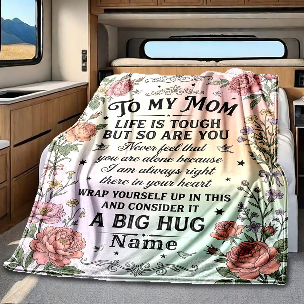 Mom'S Love Appreciation Blanket Warmthful Decor Great For Sofa Couch Office Bed Picnics Four Seasons Multipurpose Digital Print Birthday Christmas