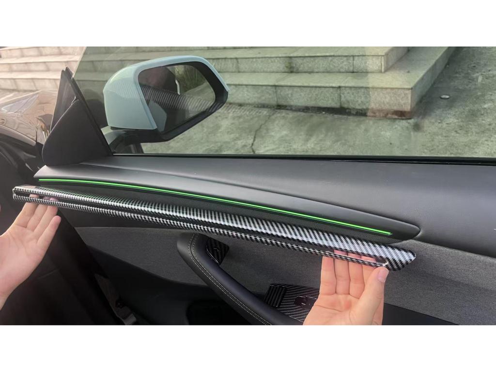 Carbon Fiber Door Trim Accessories for Tesla Model 3/Y Refresh