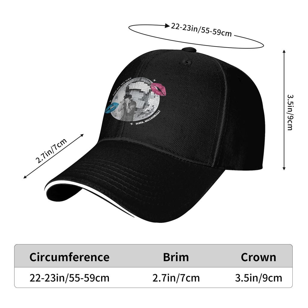 Disco Music Kiss All The Time Harrys Baseball Caps Hip Hop Styles Sandwich Caps Unisex Style Adjustable Dad Hat Outdoor