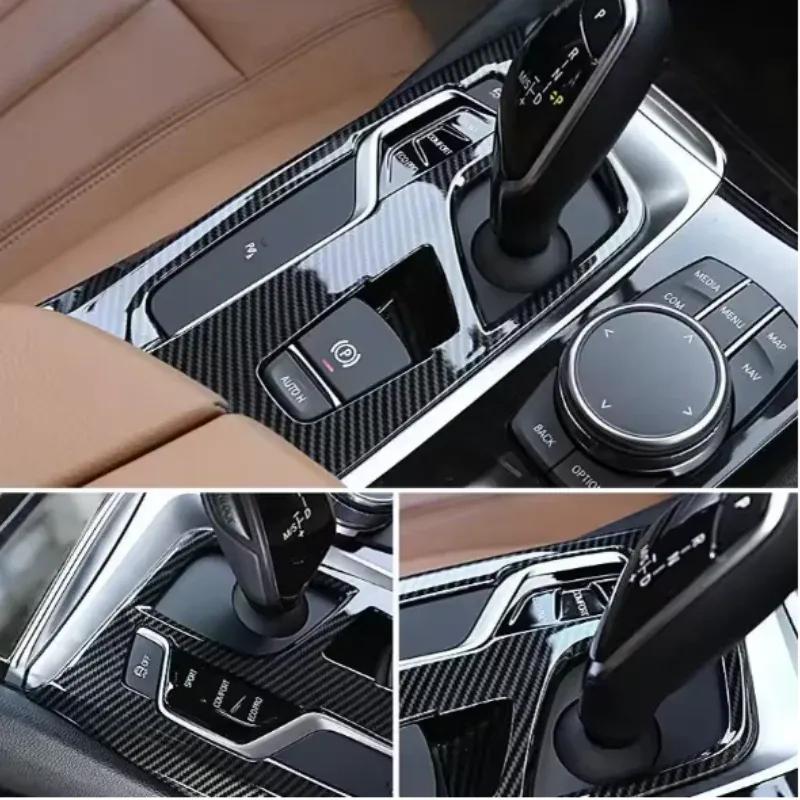 LHD For BMW 5 Series 6GT G32 G30 2017- Chrome ABS Center Gear Shift Panel Decorate Cover Shift Lever Panel Trim Cover