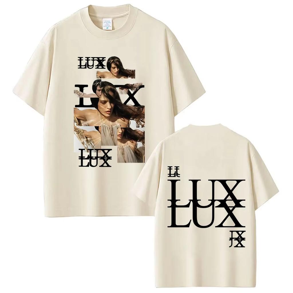 Singer Rosalia Lux 2026 Album Tour Print Vintage Loose Cotton Fashion Casual Short Sleeve Unisex And Unisex TShirt