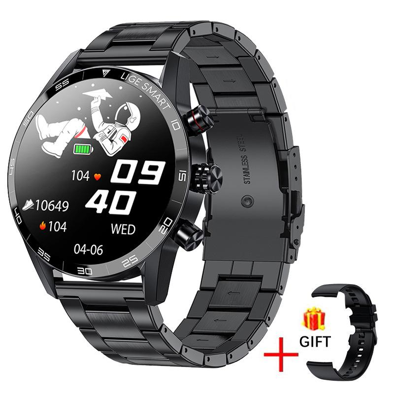 Men's Large-Screen Round Dial Smartwatch with Multi-Functionality and Bluetooth Calling