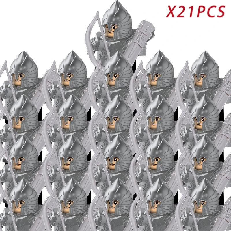 Medieval Knights Elf Dwarf Uruk-hai Mini Figures Armor Helmet Accessories Building Blocks DIY Bricks Toys For Kids Boys Gift