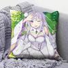 Re Zero Infinity Emilia Cute Anime GGirl  Pillow Covers Home Sofa Cushion Covers and Aecorative Custom