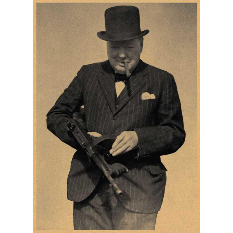 

Winston Churchill Retro Inspirational Poster - Kraft Paper Wall Art for Dorm Decor White card paper (non-adhesive) 30*42 cm