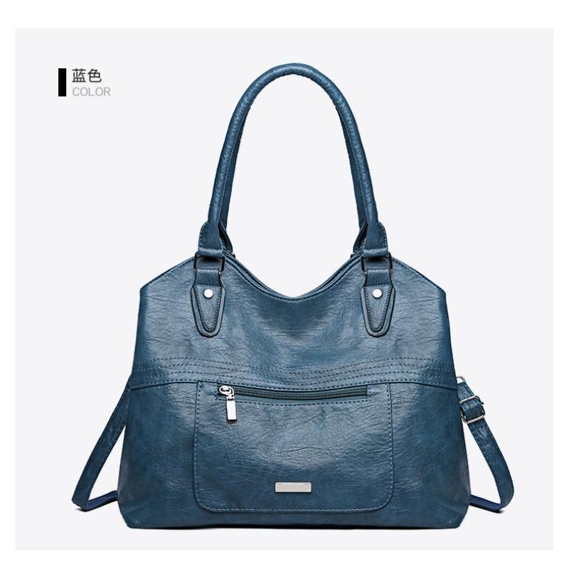 Vienos peties moteriška nauja didelės talpos minkštos odos kasdienė rankinė, madinga kurjerio rankinė