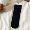 Female Autumn and Winter Warm Lace Straight Board Solid Color Thin Tube Stack Socks