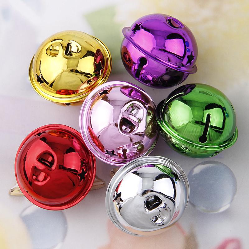 10-50Pcs 40mm Iron Christmas Bell Colorful Jingle Pendant For DIY Craft Material Ornament Making Supplies Xmas Decoration