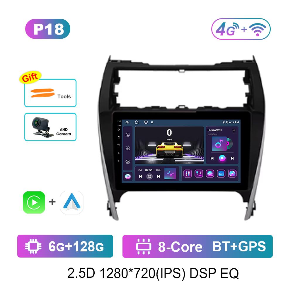 For Toyota Camry 7 50 55 2012 - 2017 Car Video Multimedia Player GPS Navi Android System 4G Carplay WiFi 2.5D Screen Bluetooth
