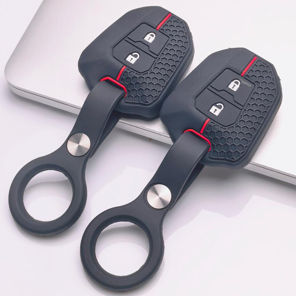 Anti Slip Car Key Protector for Isuzu D Max Mu-x V-Cross F Series Bison with Keychain Honeycomb Texture Shockproof Key Shell Accessory