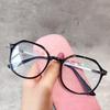 Girls Polygon Blue Light Blocking Glasses Large Frame Nearsighted Eyewear -50 To -600 Myopia Glasses
