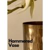 Metal Flower Vase for Home and Living Room Vintage Antique Decor (8.5 X 17)(Dark Gold)