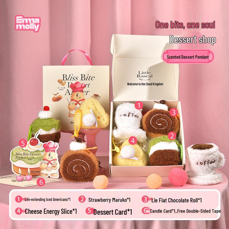 

Emma Molly Scented Plush Doll & Dessert Perfume Bag Charm Gift Set - Perfect for Girls, Best Friends, Birthdays & Valentine s Day