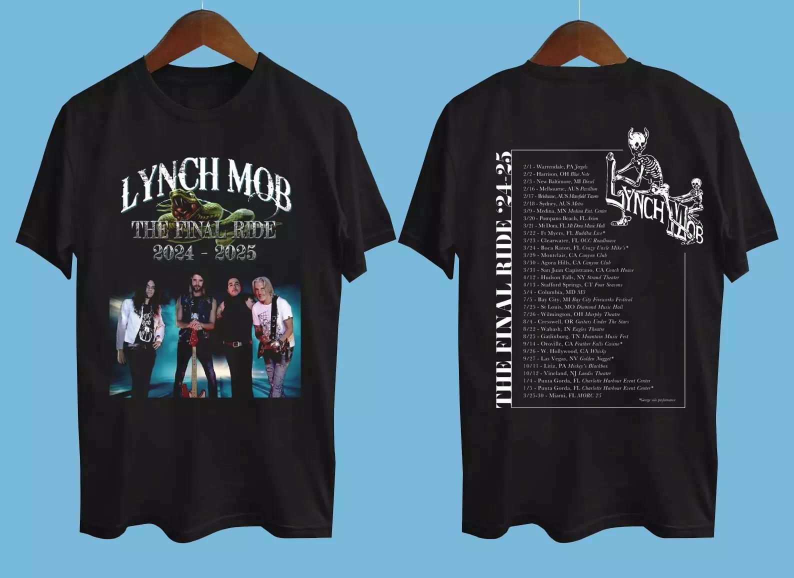 Lynch Mob the final ride 2026-2026 Tour Date Black All Size T-Shirt L