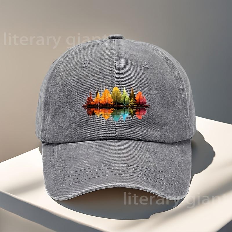 Natural Landscape Forest Tree Print Baseball Cap Lightweight and Breathable with an Adjustable Curved Brim Perfect for Daily W