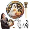 Halloween Shaman Drum Handmade Shamanic Drum Sound Healing Tool Desktop Ornament Suitable for Spiritual Music Holiday Events