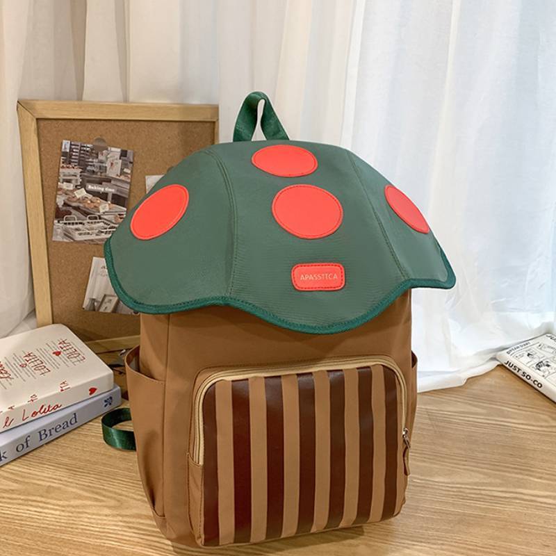 Fashionable Unisex School Bag With Mushroom Exterior Design