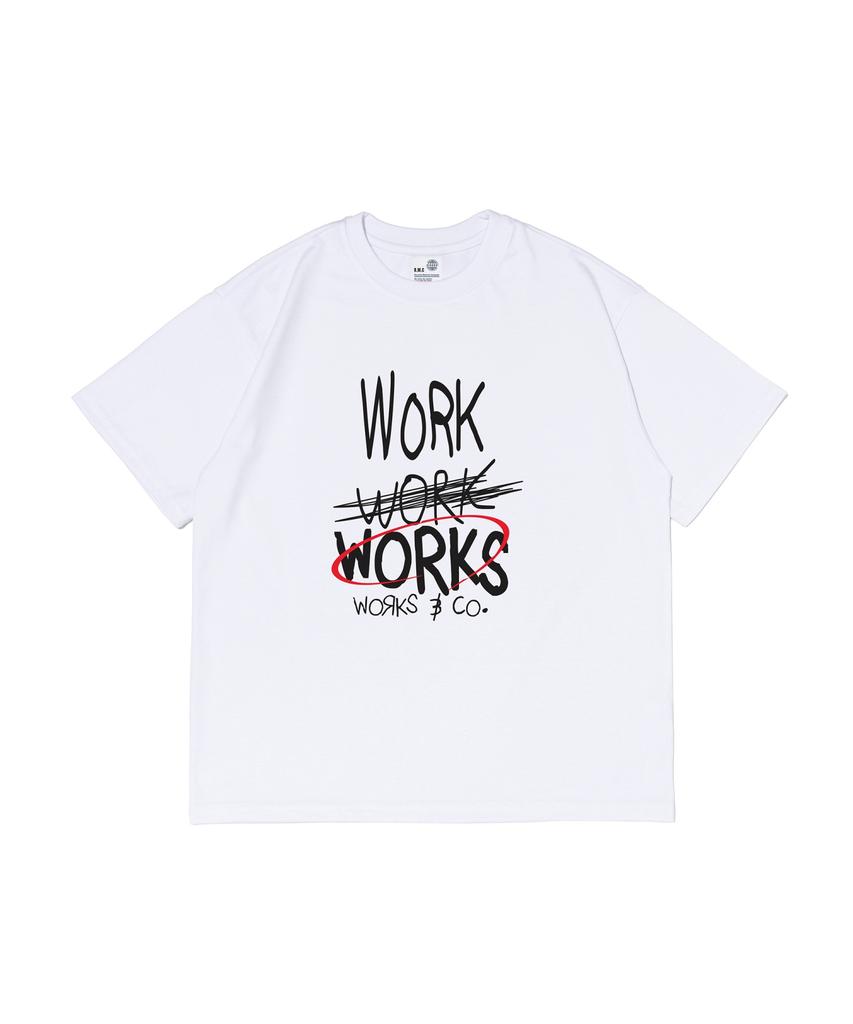 Wogseuaenko Typing Work Oversized Short Sleeve T-Shirt (White)