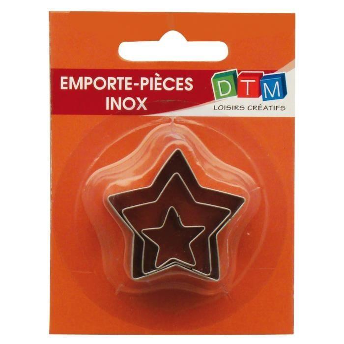 Emporte-pièces - DTM - Étoile - Métal - 3 pièces - Dimensions variées