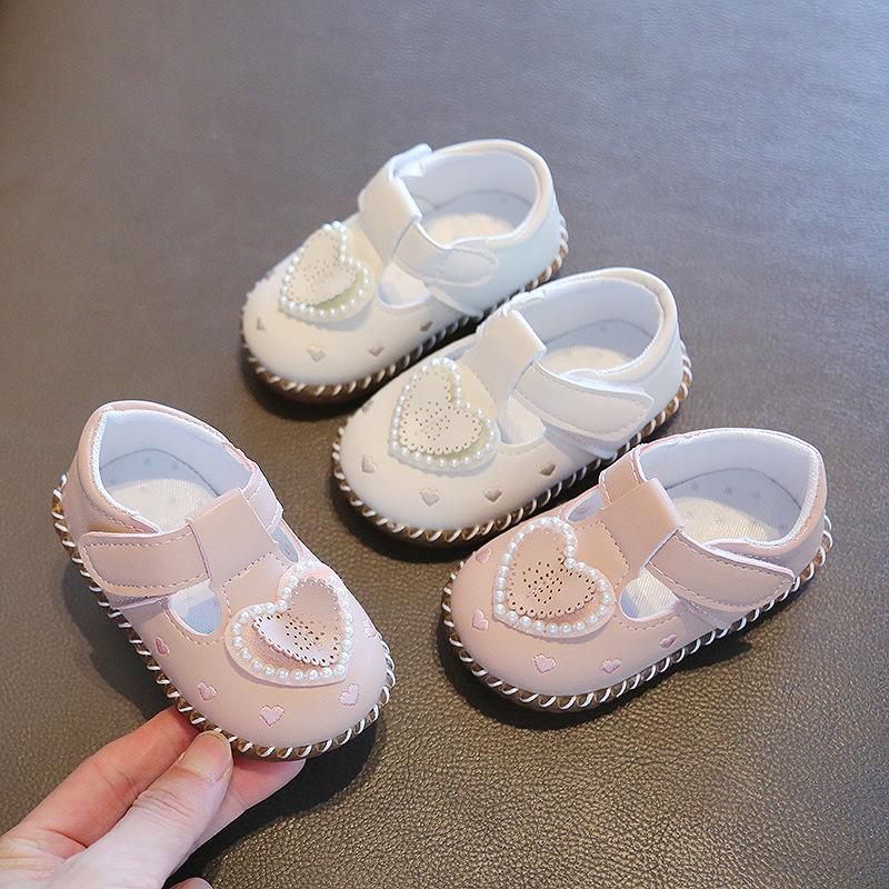 2023 Baby Girl Princess Shoes: Soft Sole Leather, Square Toe, Spring & Autumn Walking Shoes