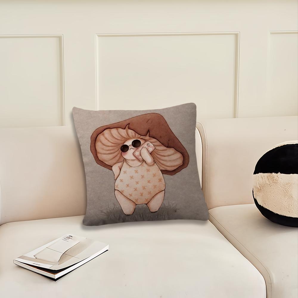 

Cartoon Mushroom cute cushion cover Pillow Cover Decoration Room Home Sofa living Office Car Nordic Simplicity 12x12Inch