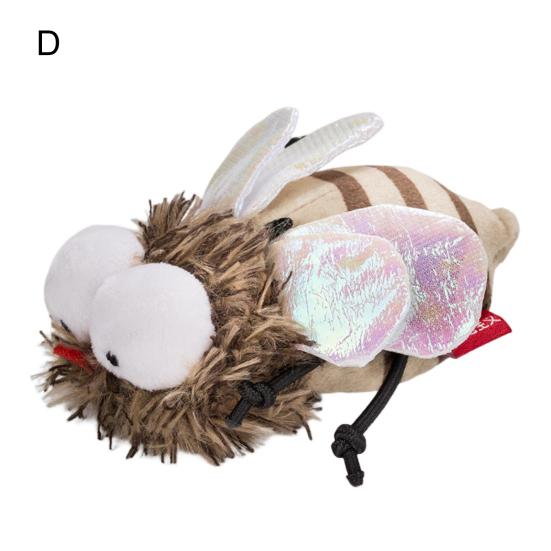 1 Set Cat Teaser Toy Vivid Exquisite Relieve Boredom Bee Shape Pet Cat Plush Squeaky Toy Pet Supplies
