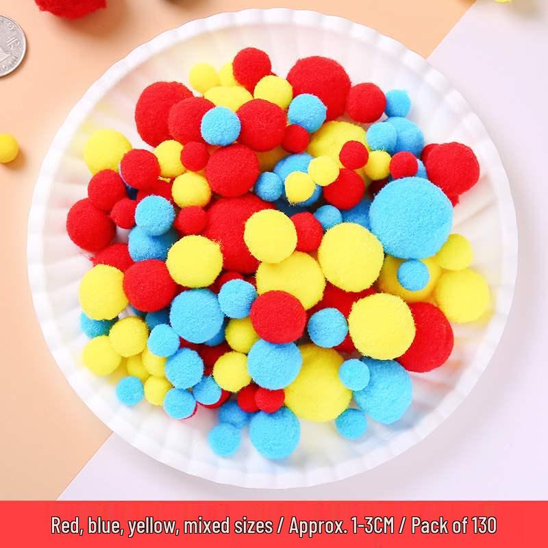 Mixed Color Fluffy Pom Poms: High Elasticity Handmade Plush Balls for DIY Decorative Accessories