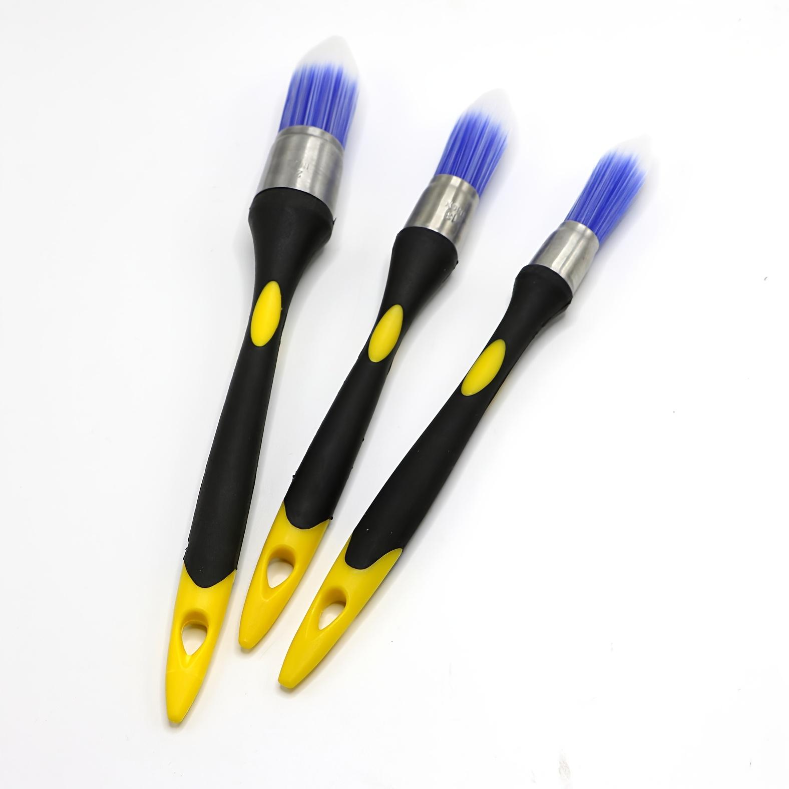 

3pcs Versatile Brush Set - Perfect for Painting, Smearing, Cleaning & Trimming | Durable Plastic with Blue Bristles,Ideal for Art Projects & Wallpaper 3pcs