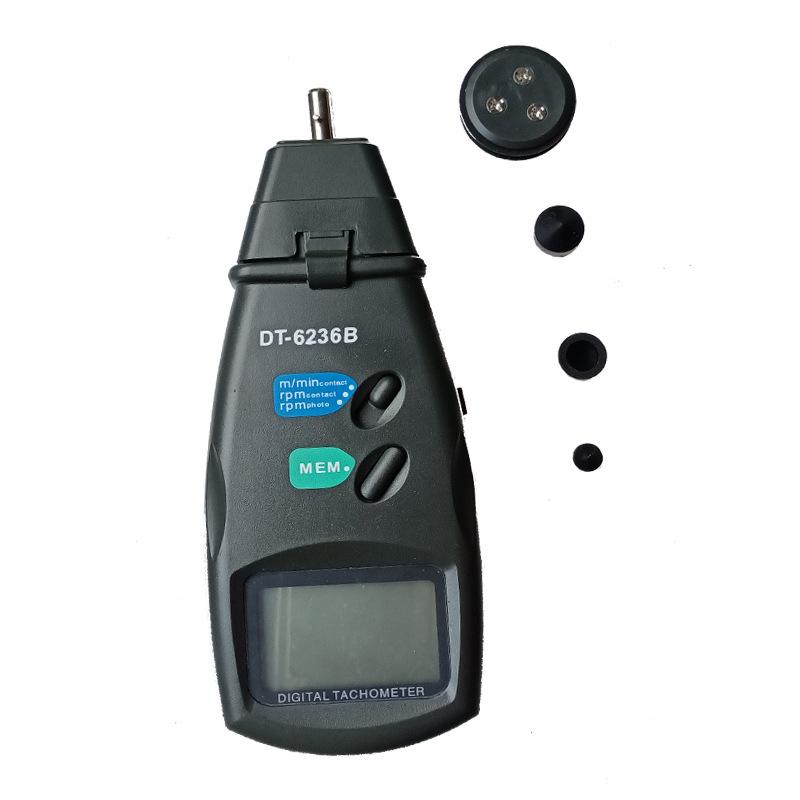 DT6236B Digitaler Drehzahlmesser 2in1 LASER Sensor Foto&Kontakt Optoelektronischer Tachometer Drehzahlmesser Rotations-Linear-Geschwindigkeitsmesser
