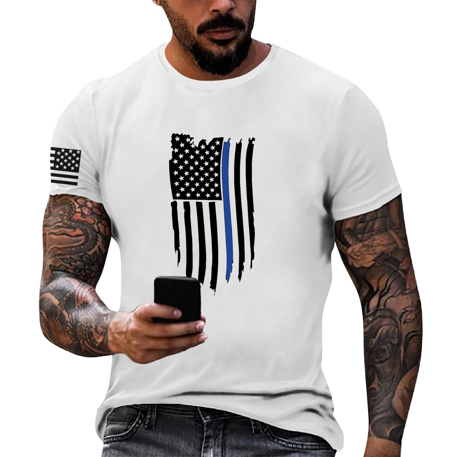 Men S Fashionable T-Shirt,  Street Casual Short Sleeved Clothing L