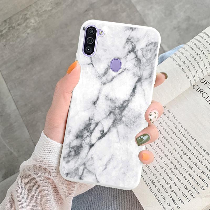 Marble Pattern Phone Case For Samsung Galaxy A11 A 11 M11 Protective Cover Case Pink Silicone Soft Funda For Samsung M14 M15 M23