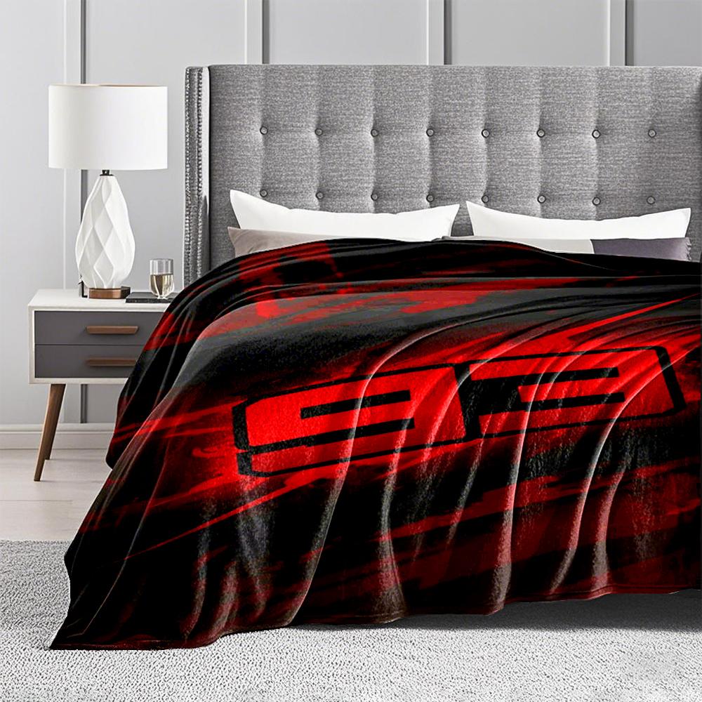 Red and Black Number 93 Design Keep warm,Flannel Blanket for Bedroom, Living Room, Sofa, and Nap