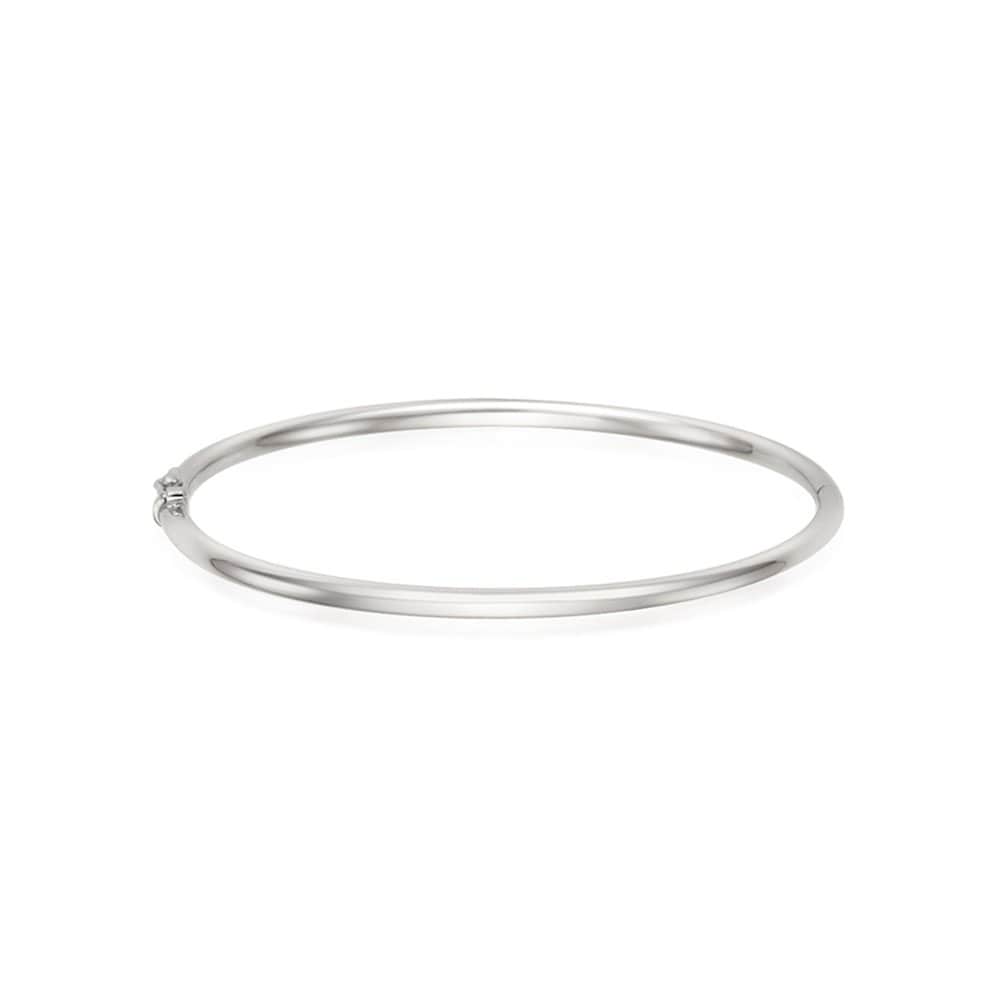 Silver-White Bangle Bracelet Hbssvw13430M