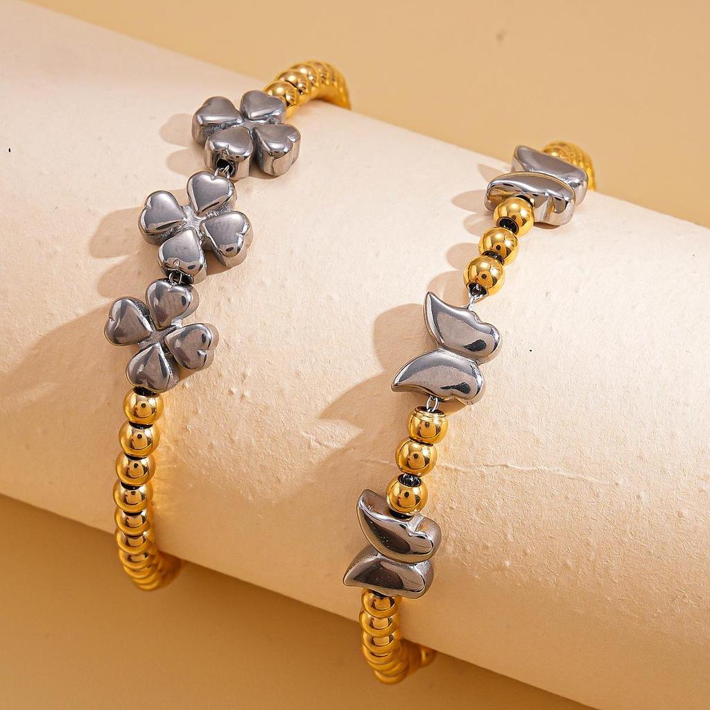 Titanium Steel Star Bead Bracelet - Elegant Design with a High-End Luxury Feel for Women