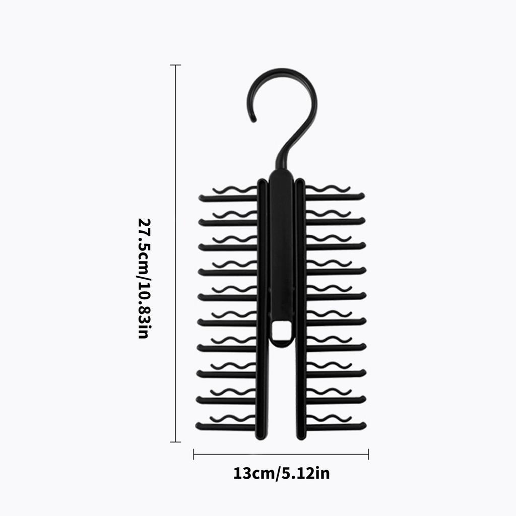 Multiple Use Tie Hanger With 20 Clips Professional Tie Storage Hanger Organizers with 20 Positions for Easy Selection