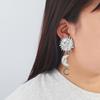 Artistic Sun And Moon Dangle Earrings Zinc Alloy Drop Earrings Sun Moon Ear Studs For Beach Vacation Party Outfit