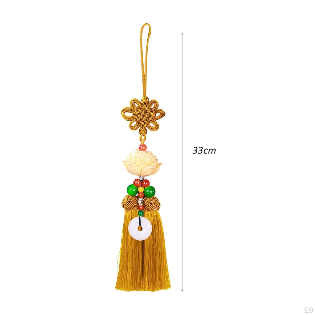 Car Pendant Mirror Pendant,Lotus Shape,Gift Decorative Resin Tassel Hanging Decoration Cars