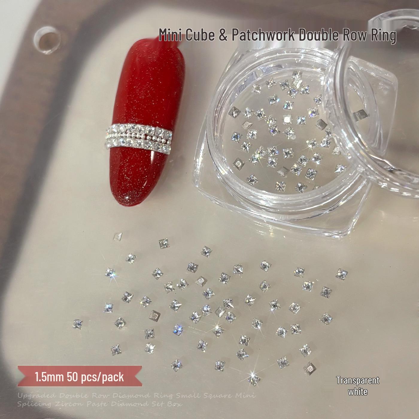 Champagne Zircon Flatback Nail Art Rhinestones - Mini Square Mosaic Decor