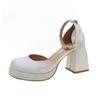 New Chinese cheongsam shoes with skirts Mary Jane single shoes women's spring 2025 new light national style thick heel high heels