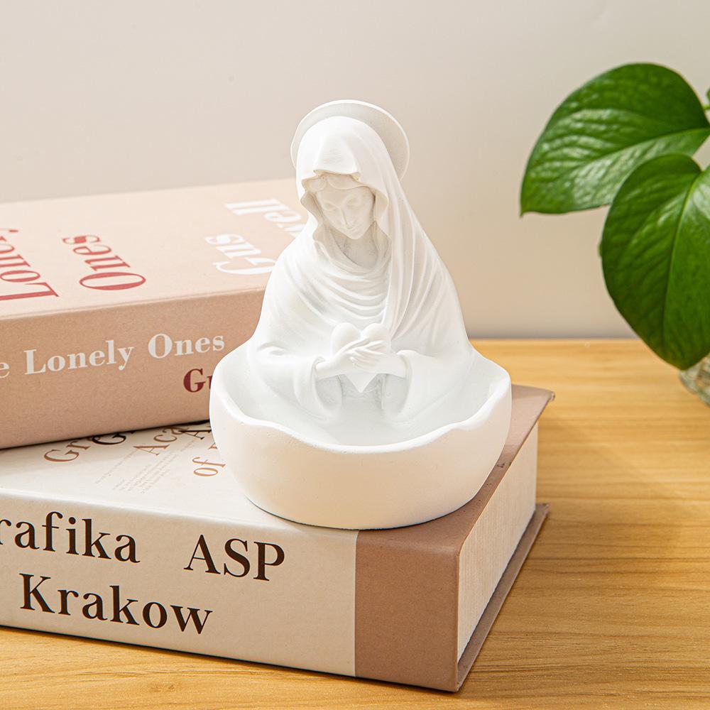 1Pc Modern Minimalist Resin Craftsmanship Virgin Mary Decorative Bowls Bookshelves and Console Tables Home Decorations