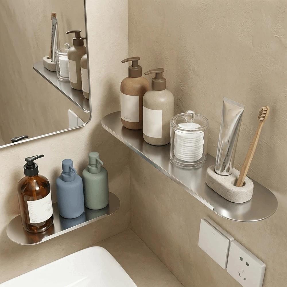 Wall Mounted Wall Floating Shelf Rectangular Spice Rack Bathroom Storage Rack for Living Room