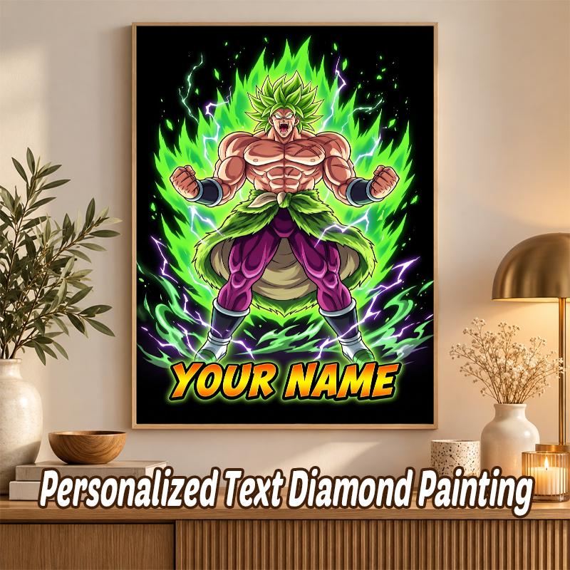 Broly Custom Name Diamond Painting Personalized 5D Full Drill DIY Diamond Art Home Decor