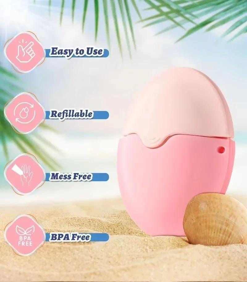 Sunscreen Sponge Applicator Refillable Roll-On Design Roller Brush for Toddler Baby Kids Adults Beach Outdoor Travel Essentials